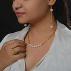Gold Set mit Perlen Anhänger