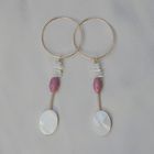 Goldohrringe mit rhodochrosite Anhänger